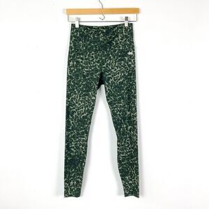Running Bare Legging Ankle Length Green Animal Print